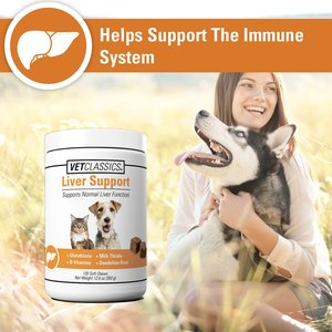 VetClassics Liver Support Soft Chews Dog & Cat Supplement, 120 count