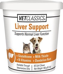 VetClassics Liver Support Soft Chews Dog & Cat Supplement, 60 count