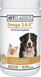 VetClassics Omega 3-6-9 Skin & Coat Supplement Powder Dog & Cat Supplement, 14-oz bottle