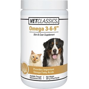 VetClassics Omega 3-6-9 Skin & Coat Supplement Powder Dog & Cat Supplement, 14-oz bottle