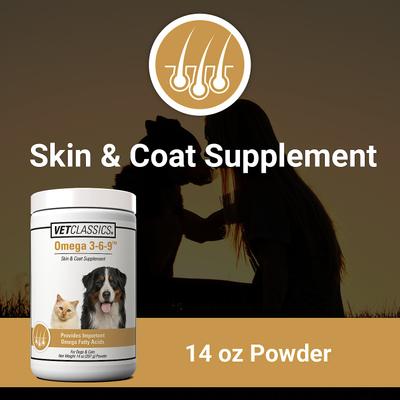 Show full view: VetClassics Omega 3-6-9 Skin & Coat Supplement Powder Dog & Cat Supplement, 14-oz bottle slide 5 of 10