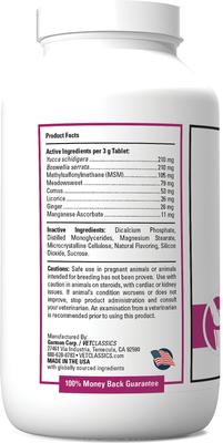 Show full view: VetClassics Pain Plus Extra Strength Chewable Tablets Dog Supplement, 120 count slide 4 of 10