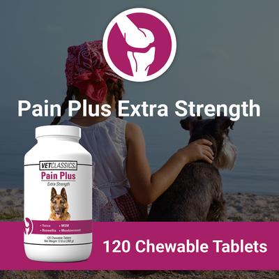 Show full view: VetClassics Pain Plus Extra Strength Chewable Tablets Dog Supplement, 120 count slide 5 of 10