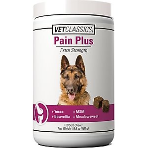 VetClassics Pain Plus Extra Strength Soft Chews Dog Supplement, 120 count