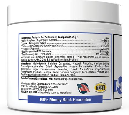 Show full view: VetClassics Protegrity EZ Probiotic & Enzyme Powder Dog & Cat Supplement, 4-oz bottle slide 4 of 10