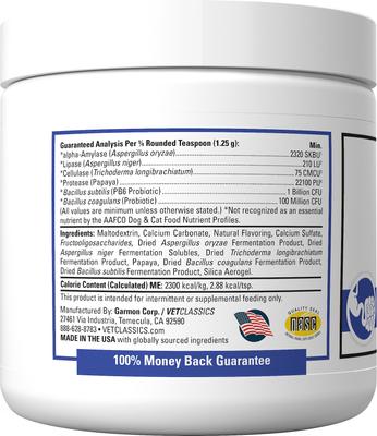 Show full view: VetClassics Protegrity EZ Probiotic & Enzyme Powder Dog & Cat Supplement, 8-oz bottle slide 4 of 10