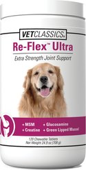 VetClassics Re-Flex Ultra Extra Strength Joint Support Chewable Tablets Dog Supplement, 120 count