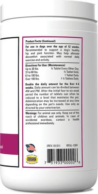 Show full view: VetClassics Re-Flex Ultra Extra Strength Joint Support Chewable Tablets Dog Supplement, 120 count slide 3 of 9