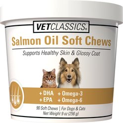 VetClassics Salmon Oil Soft Chews Dog & Cat Supplement, 90 count