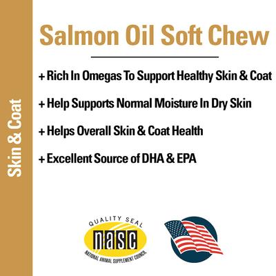 Show full view: VetClassics Salmon Oil Soft Chews Dog & Cat Supplement, 90 count slide 7 of 10