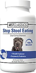 VetClassics Stop Stool Eating Deterrent Chewable Tablets Dog Supplement, 60 count