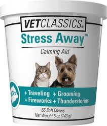 VetClassics Stress Away Calming Aid Soft Chews Dog & Cat Supplement, 65 count