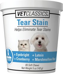 VetClassics Tear Stain Soft Chews Dog & Cat Supplement, 65 count