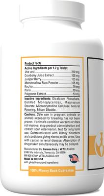 Show full view: VetClassics Urinary Tract Chewable Tablets Dog Supplement, 120 count slide 4 of 10