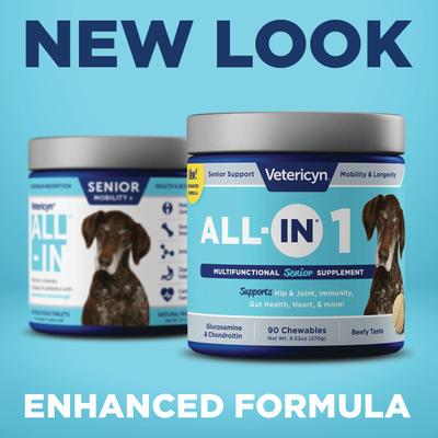 Show full view: Vetericyn ALL-IN 1 Multifunctional Supplements for Senior Dogs, 90 count slide 3 of 12