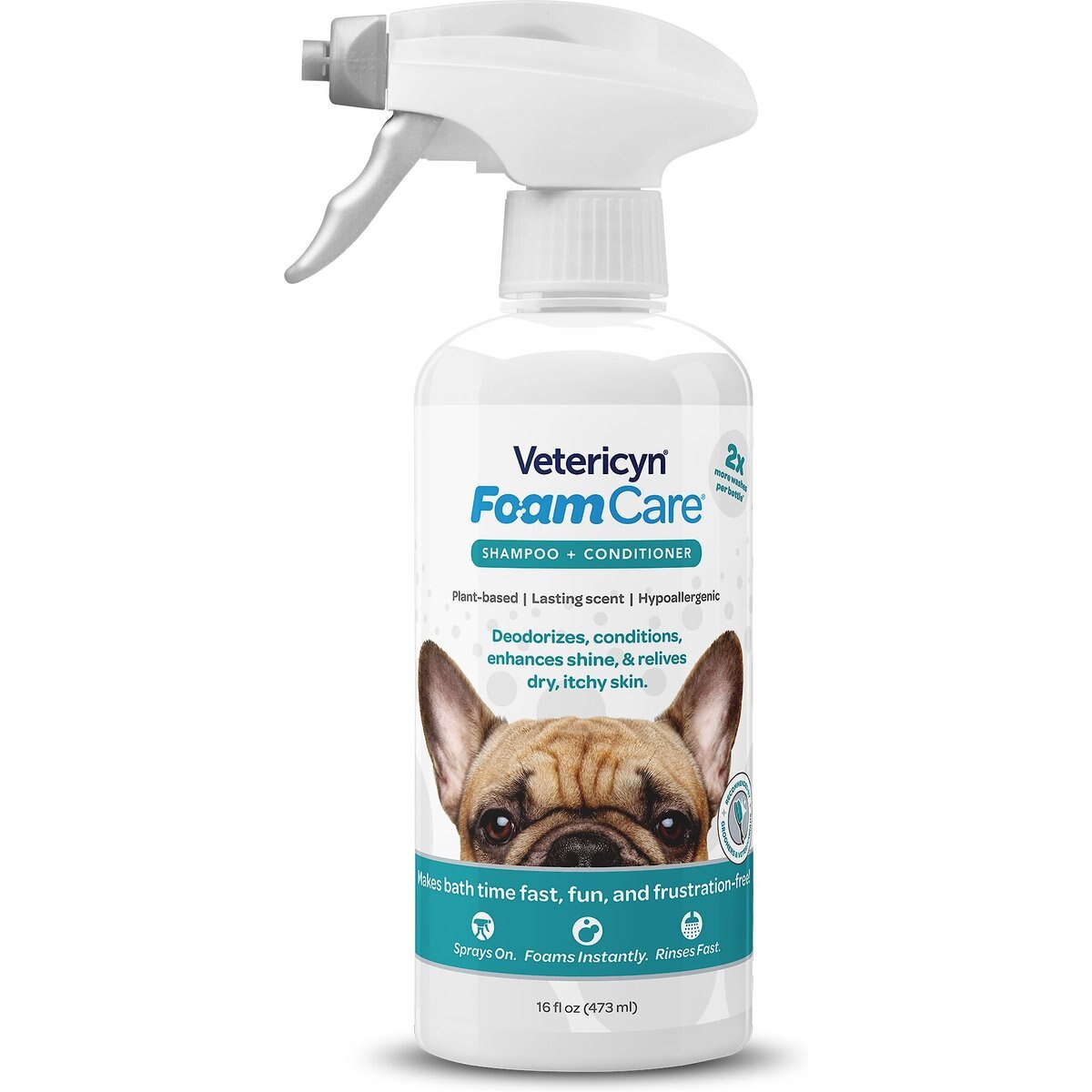 Vetericyn FoamCare Dog & Cat Shampoo & Conditioner, 16-fl oz bottle