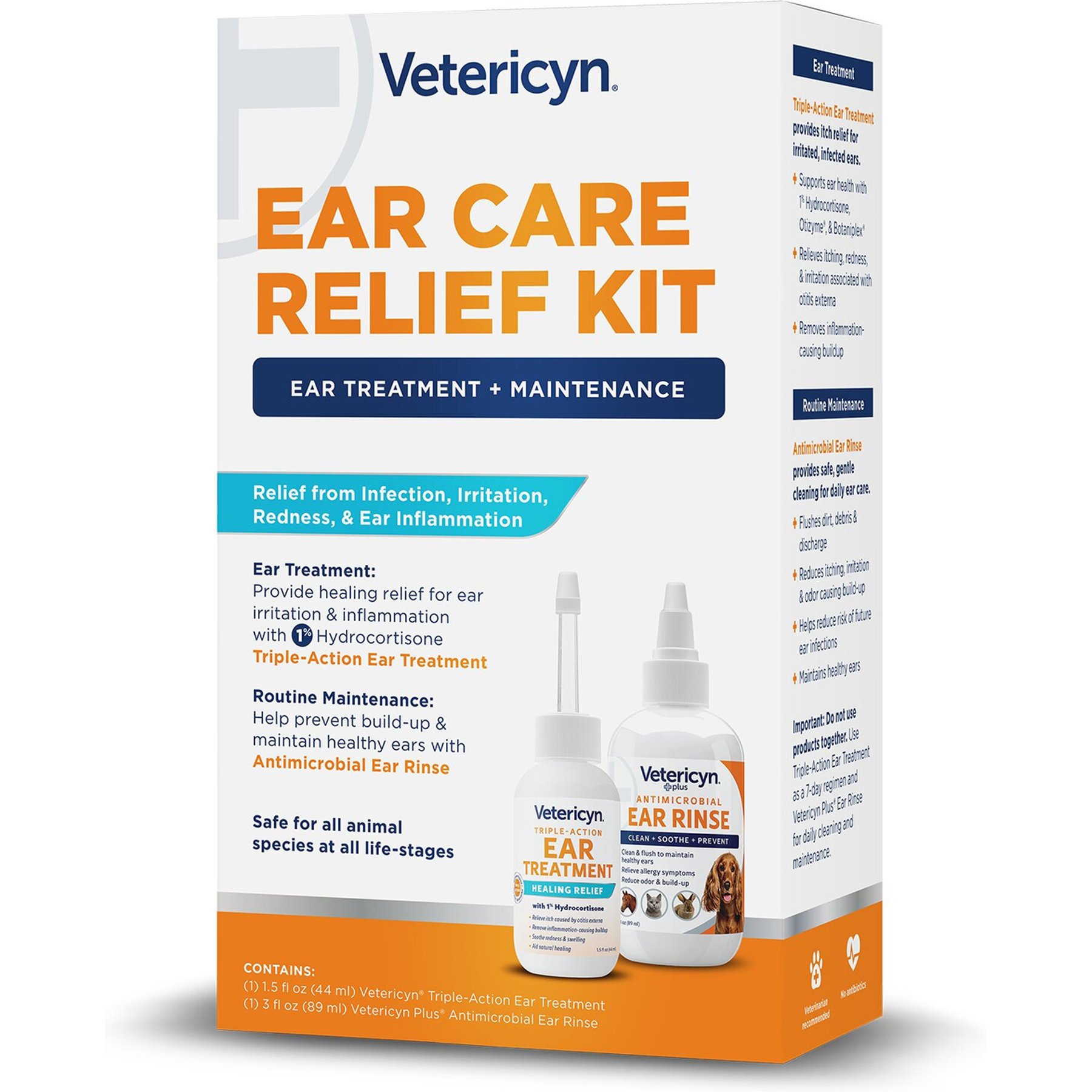 Vetericyn Medicated Anti Itch Soothing Dog Ear Care Relief Kit, 2 count