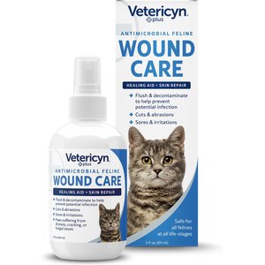 Vetericyn Plus Antimicrobial Cat Wound Care Spray, 3-fl oz bottle