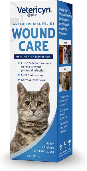 Show full view: Vetericyn Plus Antimicrobial Cat Wound Care Spray, 3-fl oz bottle slide 3 of 7