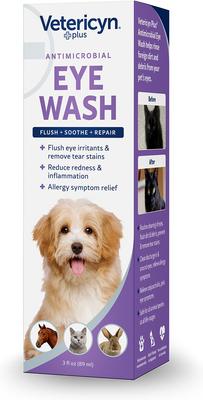 Show full view: Vetericyn Plus Antimicrobial Eye Wash for Dogs, Cats, Horses & Small Pets, 3-fl oz bottle slide 4 of 8