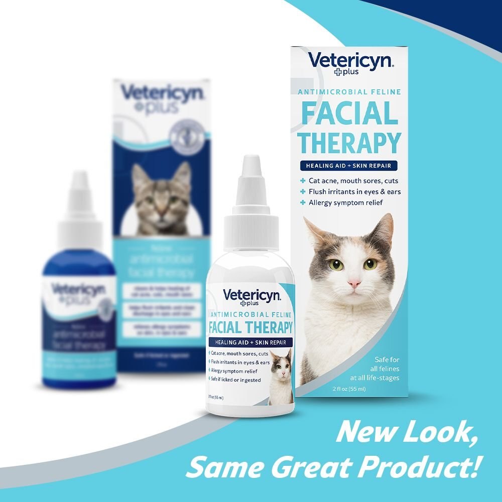 Vetericyn Plus Antimicrobial Feline Facial Therapy for Cat Acne, Eye & Ear Problems & Mouth Sores