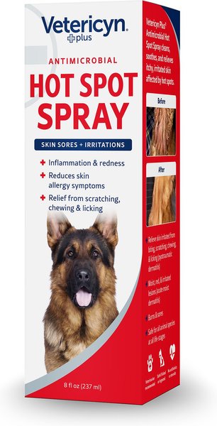 Show full view: Vetericyn Plus Antimicrobial Hot Spot Spray for Dogs, Cats & Small Pets, 8-fl oz bottle slide 3 of 11