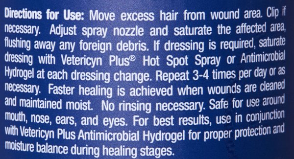 Show full view: Vetericyn Plus Antimicrobial Hot Spot Spray for Dogs, Cats & Small Pets, 8-fl oz bottle slide 8 of 11