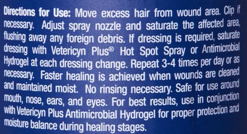 Show full view: Vetericyn Plus Antimicrobial Hot Spot Spray for Dogs, Cats & Small Pets, 8-fl oz bottle slide 9 of 12