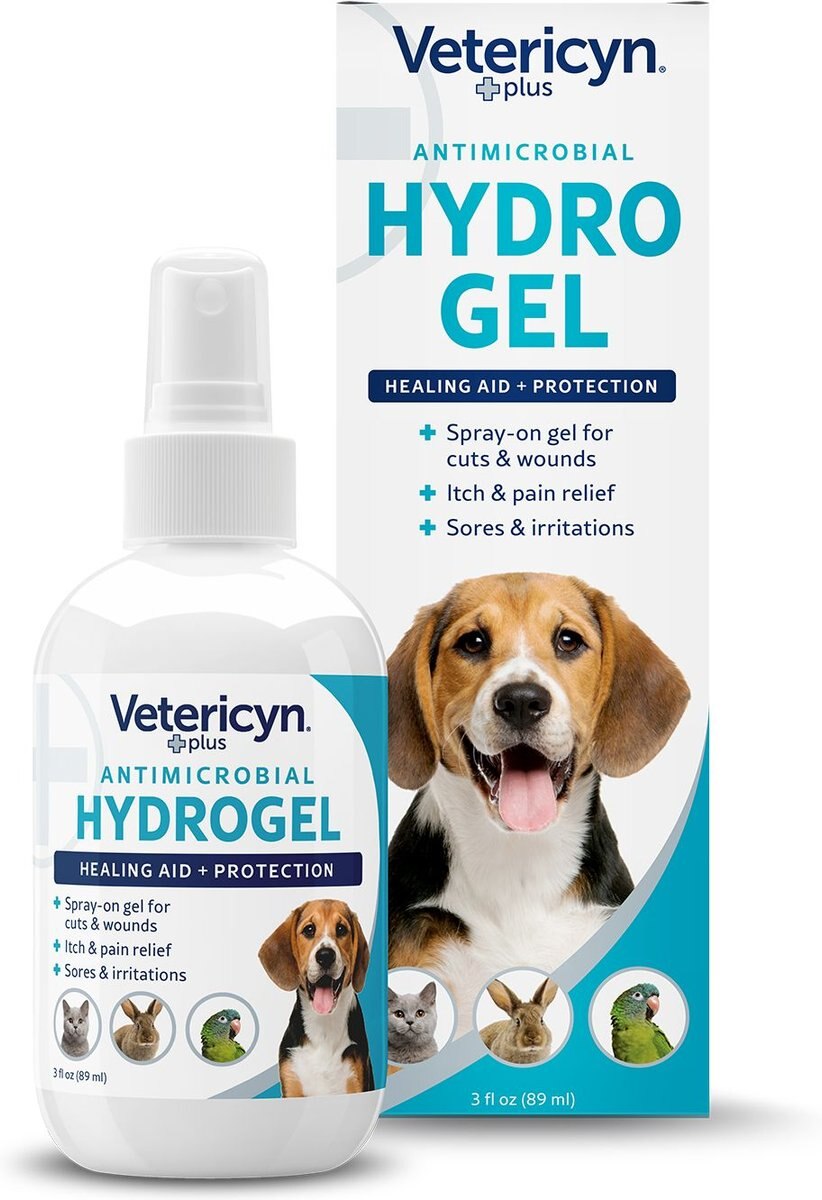 Vetericyn Plus Antimicrobial Hydrogel Healing Aid Spray for Dogs, Cats, Horses, Birds, & Small Pets