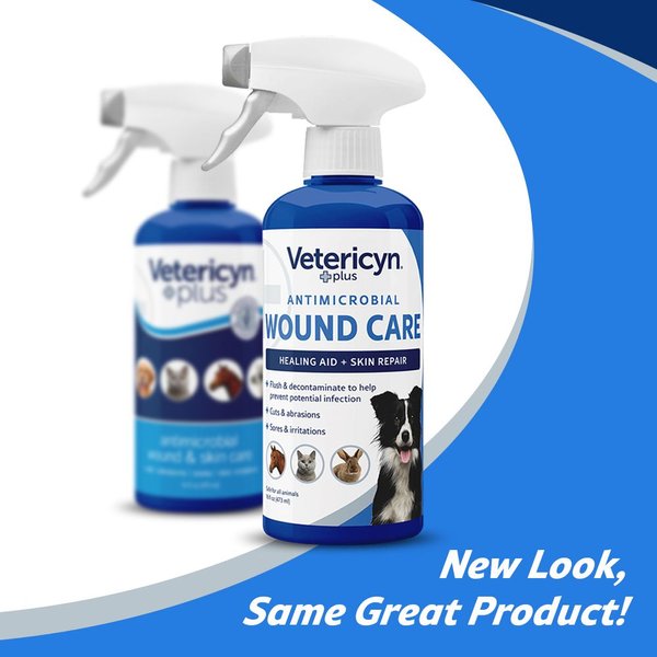 Show full view: Vetericyn Plus Antimicrobial Wound Care Spray for Dogs, Cats, Horses, Birds & Small Pets, 16-fl oz bottle slide 2 of 6