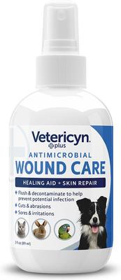 Show full view: Vetericyn Plus Antimicrobial Wound Care Spray for Dogs, Cats, Horses, Birds & Small Pets, 3-fl oz bottle slide 4 of 9