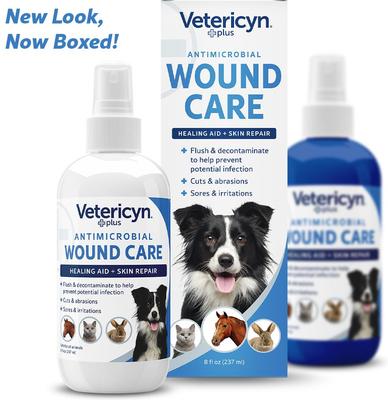 Show full view: Vetericyn Plus Antimicrobial Wound Care Spray for Dogs, Cats, Horses, Birds & Small Pets, 8-fl oz bottle slide 3 of 7