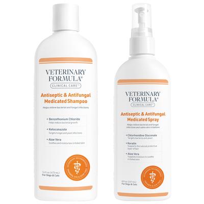 Show full view: Veterinary Formula Clinical Care Antiseptic & Antifungal Spray & Veterinary Formula Clinical Care Antiseptic & Antifungal Shampoo, 16-oz bottle slide 1 of 9