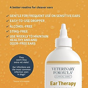 Veterinary Formula Clinical Care Ear Therapy Dog & Cat Ear Cleaner, 8-fl oz bottle