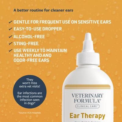 Show full view: Veterinary Formula Clinical Care Ear Therapy Dog & Cat Ear Cleaner, 8-fl oz bottle slide 4 of 11