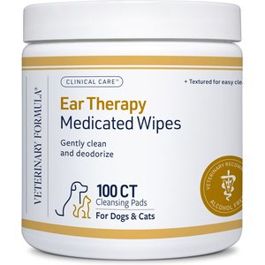 Veterinary Formula Clinical Care Ear Therapy Dog & Cat Ear Wipes, 100 count