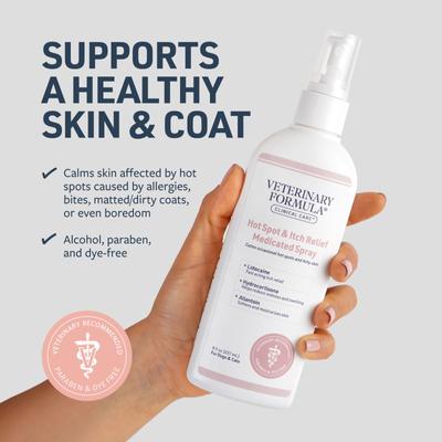 Show full view: Veterinary Formula Clinical Care Hot Spot & Itch Relief Medicated Spray, 8-fl oz spray slide 3 of 11