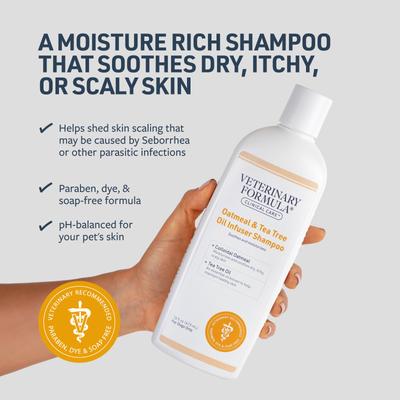 Show full view: Veterinary Formula Clinical Care Oatmeal & Tea Tree Oil Infuser Shampoo, 16-fl oz bottle slide 2 of 10