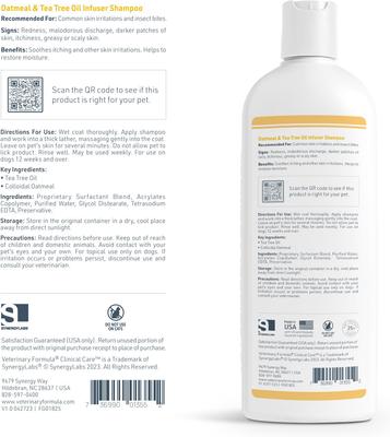 Show full view: Veterinary Formula Clinical Care Oatmeal & Tea Tree Oil Infuser Shampoo, 16-fl oz bottle slide 7 of 10