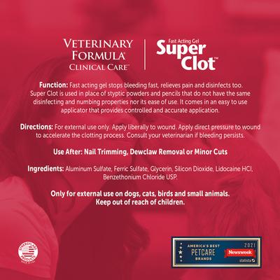 Show full view: Veterinary Formula Clinical Care Super Clot Fast Acting Gel for Dogs & Cats, 1-oz tube slide 3 of 9
