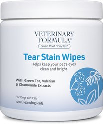 Veterinary Formula Smart Coat Complex Fragrance-Free Dog & Cat Tear Stain Eye Wipes, 100 count