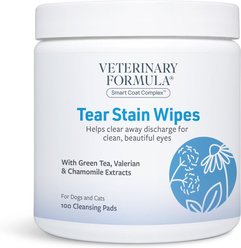 Veterinary Formula Smart Coat Complex Fragrance-Free Dog & Cat Tear Stain Eye Wipes, 100 count