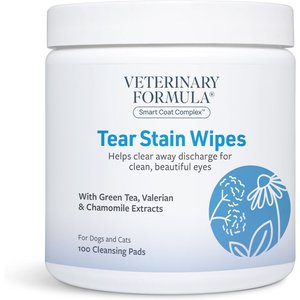 Veterinary Formula Smart Coat Complex Fragrance-Free Dog & Cat Tear Stain Eye Wipes, 100 count