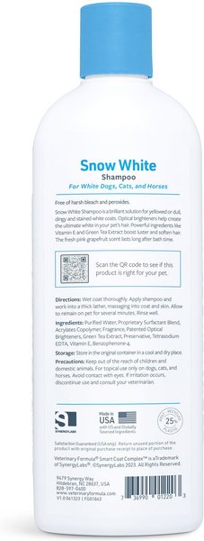 Show full view: Veterinary Formula Smart Coat Complex Snow White Whitening Shampoo for Dogs & Cats, 17-fl oz bottle slide 2 of 8