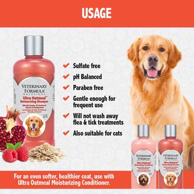 Show full view: Veterinary Formula Smart Coat Complex Ultra Oatmeal Moisturizing Shampoo for Dogs, 17-fl oz bottle slide 3 of 8