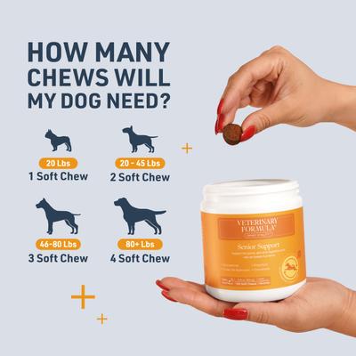 Show full view: Veterinary Formula Smart Vitality Senior Support Pork Flavored Soft Chew Supplement for Senior Dogs, 100 count slide 8 of 11