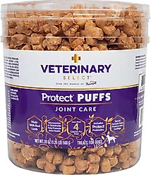 Veterinary Select Protect Puffs Joint Care Low Fat Dog Treat, 20-oz tub
