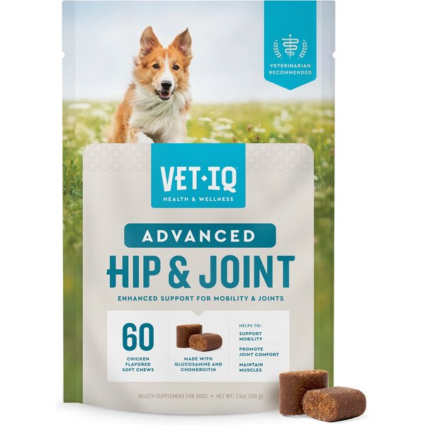 VetIQ Advanced Hip & Joint Chicken Flavored Soft Chews Dog Supplement, 60 count bag