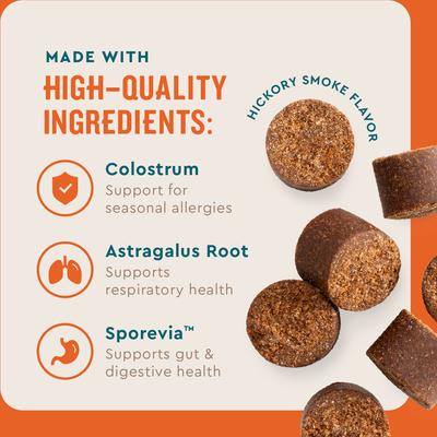 Show full view: VetIQ Allergy Pro Hickory Smoke Soft Chews for Dogs, 7.4-oz, 60 count slide 5 of 10