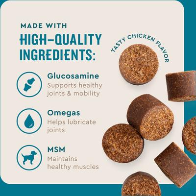 Show full view: VetIQ Hip & Joint Soft Chew Joint Supplement for Dogs, 180 count slide 6 of 13